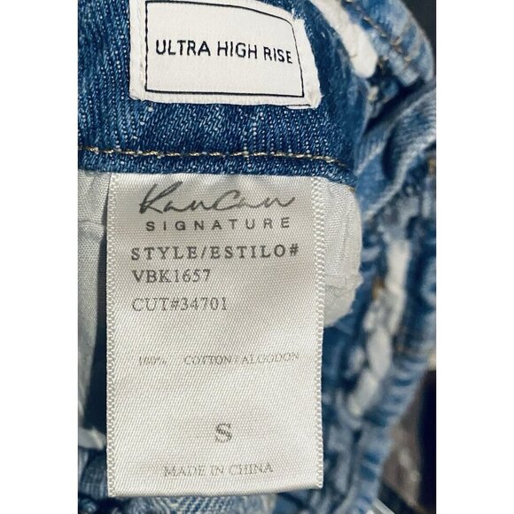 KanCan Signature Shorts Womens Small Blue Denim Ultra High Rise Paperbag Waist - Picture 6 of 7